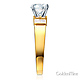 1-CT Round & Side Princess Baguette CZ Engagement Ring in 14K Yellow Gold thumb 2