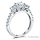 3-Stone Round-Cut with Side Stones CZ Engagement Ring in 14K White Gold 1.75ctw thumb 1