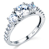 3-Stone Round-Cut with Side Stones CZ Engagement Ring in 14K White Gold 1.75ctw thumb 0
