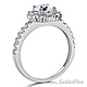 Squared Halo Baguette & 1.25CT Round-Cut CZ Engagement Ring in 14K White Gold thumb 1