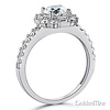 Squared Halo Baguette & 1.25CT Round-Cut CZ Engagement Ring in 14K White Gold thumb 1