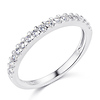 Squared Halo Baguette & Round-Cut CZ Wedding Ring Set in 14K White Gold thumb 4