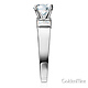 1-CT Round & Side Princess Baguette CZ Engagement Ring in 14K White Gold thumb 2