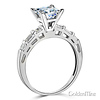 Princess & Baguette CZ Wedding Ring Set in 14K White Gold thumb 2