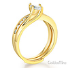 14K Yellow Gold Marquise CZ Wedding Ring Set thumb 1