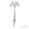 Square Halo 1.25CT Round-Cut CZ Engagement Ring in 14K White Gold thumb 2