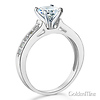 Cathedral Round-Cut CZ Engagement Ring in Sterling Silver (Rhodium) with Pave Side Stones thumb 1