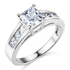 Basket-Set 1-CT Princess-Cut CZ Engagement Ring in Sterling Silver (Rhodium) thumb 0