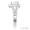 Split Shank Heart-Cut Halo CZ Engagement Ring in Sterling Silver (Rhodium) thumb 2