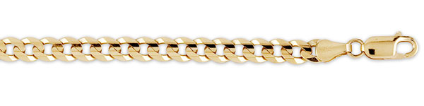 men's concave curb 14k yellow gold chain
