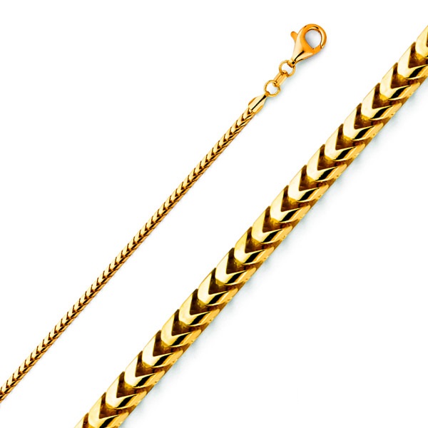 1.5mm 18K Yellow Gold Franco Chain Necklace 16-30in