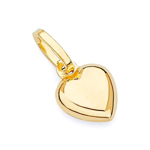 Petite Classic Heart Pendant in Solid 14K Yellow Gold