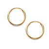 Thin Polished Endless Mini Hoop Earrings - 14K Yellow Gold 0.4 inch
