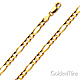 4mm 18K Yellow Gold Solid Figaro Link Chain Necklace 16-30in thumb 0