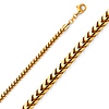 3mm 18K Yellow Gold Solid Franco Chain Necklace 18-30in