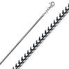 1.5mm 14K White Gold Franco Chain Necklace 16-30in