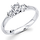 Three Stone 14K White Gold Diamond Engagement Ring 0.60 ctw thumb 0