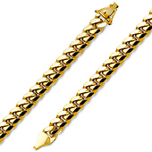 7mm Men's 14K Yellow Gold Miami Cuban Link Bracelet