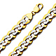 Men's 12.2mm 14K Two Tone Gold White Pave Curb Cuban Link Chain Necklace 22-26in thumb 0