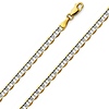 4.5mm 14K Two-Tone Gold Solid Men's Flat Mariner Chain Necklace 20-24in