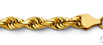 6mm 14K Yellow Gold Solid Men's Diamond-Cut Rope Chain Necklace Heavy 20-26in