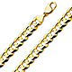 9.8mm 14K Yellow Gold Solid Men's Concave Curb Cuban Link Chain Necklace 24-26 thumb 0