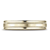 4mm Satin Center Duo Milgrain Comfort-Fit 14K Yellow Gold Wedding Band