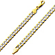 6mm 14K Two-Tone Gold Men's White Pave Curb Cuban Link Bracelet 8in thumb 0