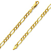 4.5mm 14K Gold Yellow Pave Figaro Link Chain Bracelet 7.5in