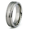 Satin & High Polish Titanium Milgrain Wedding Ring