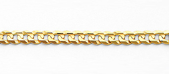 5.0mm Mens Concave Curb 14K Yellow Gold  ID  Bracelet