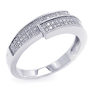 Overlap Bypass Sterling Silver Micropave CZ Ring