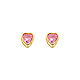 5mm Heart Birthstone Color CZ Stud Earrings in 14K Yellow Gold thumb 0