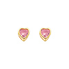 5mm Heart Birthstone Color CZ Stud Earrings in 14K Yellow Gold