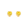 5mm Heart Birthstone Color CZ Stud Earrings in 14K Yellow Gold