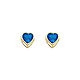 5mm Heart Birthstone Color CZ Stud Earrings in 14K Yellow Gold thumb 0