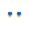 5mm Heart Birthstone Color CZ Stud Earrings in 14K Yellow Gold