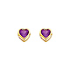 5mm Heart Birthstone Color CZ Stud Earrings in 14K Yellow Gold thumb 0