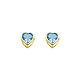 5mm Heart Birthstone Color CZ Stud Earrings in 14K Yellow Gold thumb 0