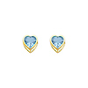 5mm Heart Birthstone Color CZ Stud Earrings in 14K Yellow Gold
