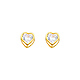 5mm Heart Birthstone Color CZ Stud Earrings in 14K Yellow Gold thumb 0