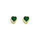 5mm Heart Birthstone Color CZ Stud Earrings in 14K Yellow Gold thumb 0