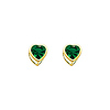 5mm Heart Birthstone Color CZ Stud Earrings in 14K Yellow Gold