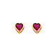 5mm Heart Birthstone Color CZ Stud Earrings in 14K Yellow Gold thumb 0