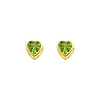 5mm Heart Birthstone Color CZ Stud Earrings in 14K Yellow Gold