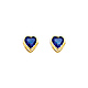5mm Heart Birthstone Color CZ Stud Earrings in 14K Yellow Gold thumb 0