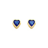 5mm Heart Birthstone Color CZ Stud Earrings in 14K Yellow Gold