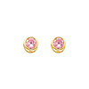 5mm Birthstone Color Round-Cut CZ Stud Earrings in 14K Yellow Gold