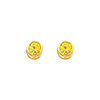 5mm Birthstone Color Round-Cut CZ Stud Earrings in 14K Yellow Gold