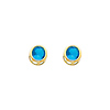 5mm Birthstone Color Round-Cut CZ Stud Earrings in 14K Yellow Gold